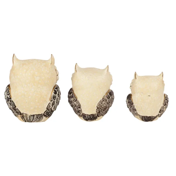 Modern Classy Lucky Owl Family (Set of 3), Resin Showpiece - Image 3
