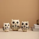 Modern Classy Lucky Owl Family (Set of 3), Resin Showpiece