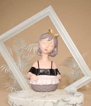 Nestasia Lady with Basket Decorative Sculptures for Modern Interiors