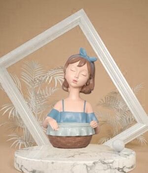 Nestasia Lady with Basket Decorative Sculptures for Modern Interiors