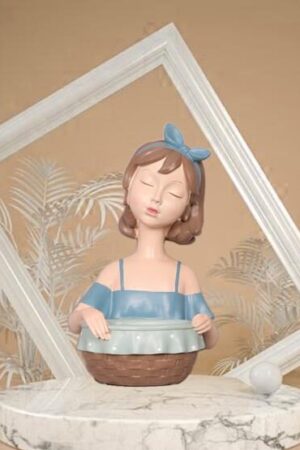 Nestasia Lady with Basket Decorative Sculptures for Modern Interiors