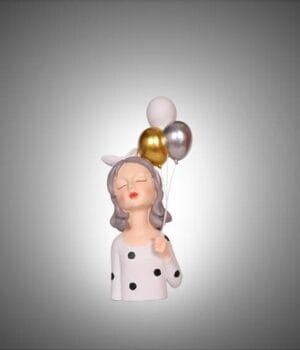 Modern Fashion Baloon Girl Figurines Sweet White Girls For , Gift Item