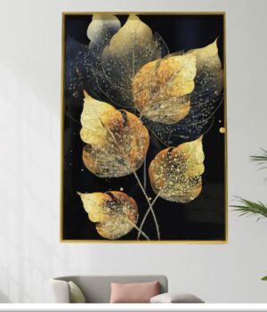 Leaf Crystal Painting With Aluminium Frame , Luxury Item