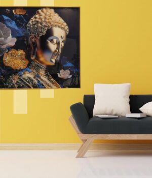 Loard Buddha Crystal Painting With Aluminium Frame , Luxury Item