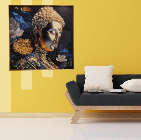Loard Buddha Crystal Painting With Aluminium Frame , Luxury Item