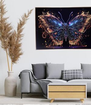 Butterfly Crystal Painting With Aluminium Frame , Luxury Item