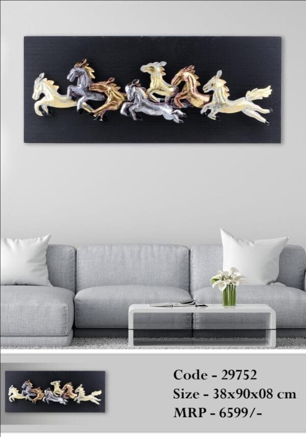 7 Horses Metal Wall Art