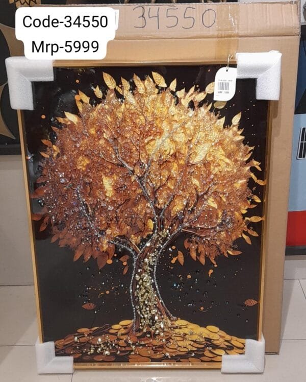 Tree Crystal Painting With Aluminium Frame , Luxury Item - Image 2