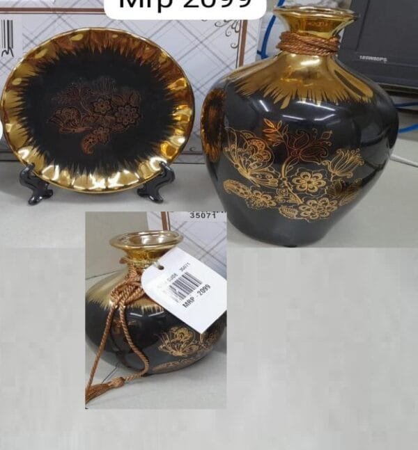 Luxury Ceramic Pot Set of 3 ,Black Colour,Flower pot - Image 2