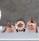Luxury Ceramic Pot Set of 3 ,Brown Colour,Flower Pot