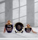 Luxury Ceramic Pot Set of 3 ,Black Colour,Flower pot