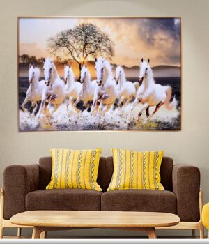7 Runnig Horses acrylic Crystal Painting for home and office decor