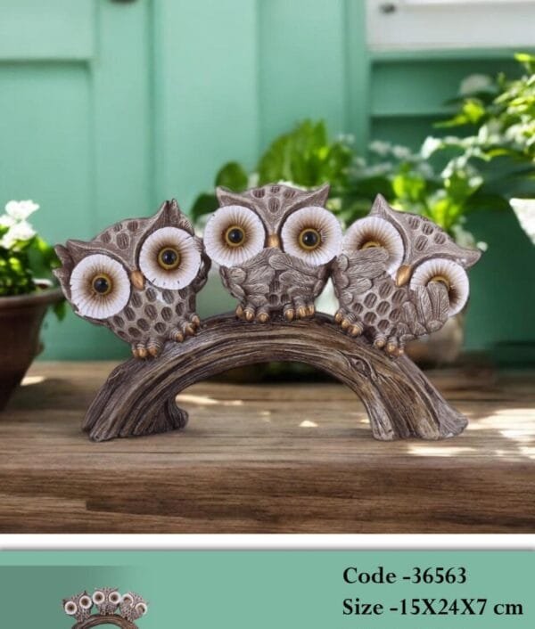 lucky Owl Family ( Set of 3 ) for Home decoration - Image 2