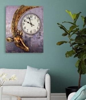 Resin material wall clock with a scenic design