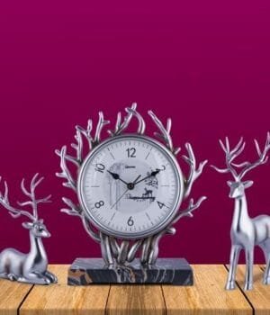 Luxury Vintage Table Clock, Desk Table Clock in Resin