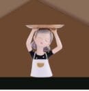Decorative Serving Tray Girl Statue | Polyresin