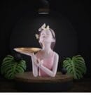Decorative Serving Tray Statue girl | Polyresin | Showpiece