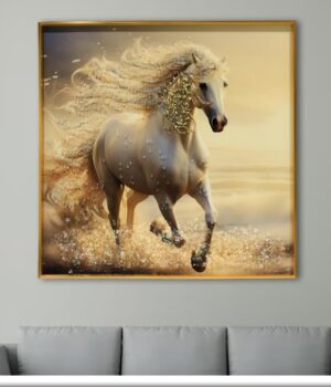 Horse Crystal Painting With Aluminium Frame , Luxury Item