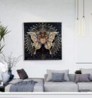 Butterfly Crystal Painting With Aluminium Frame , Luxury Item