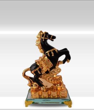 Electroplated Horse Sculpture on Glass Base