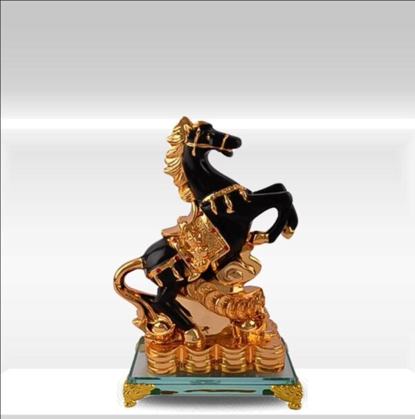 Electroplated Horse Sculpture on Glass Base