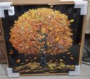 Tree Crystal acrylic Painting With Aluminium Frame , Luxury Item