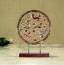Stylish Metal Leaf Tree and 5 Sparrow Centerpiece for Table Decor
