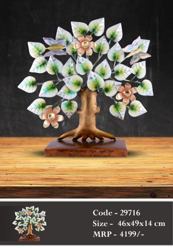 Stylish Metal Leaf Tree Centerpiece for Table Decor - Image 2