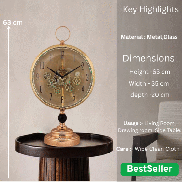 Luxury Table  clock | Stylish clock- Sharma home decor - Image 2