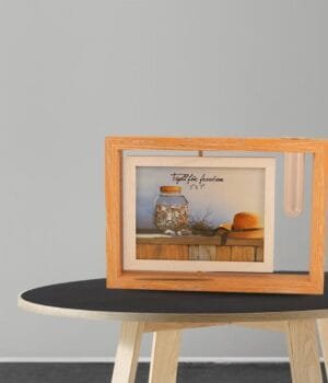 Nature’s Frame: Wooden Photo Frame with Money Plant