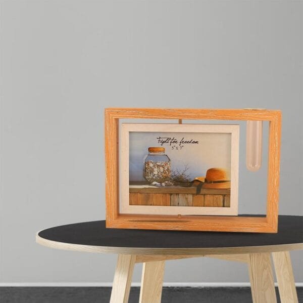 Nature’s Frame: Wooden Photo Frame with Money Plant