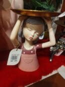 Decorative Serving Tray Girl Statue | Polyresin