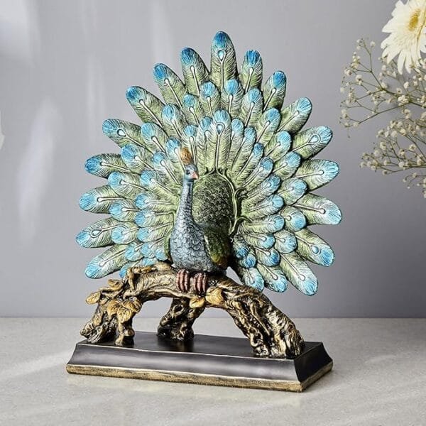 Peacock’s Glory Home Decoration Showpiece - Image 2