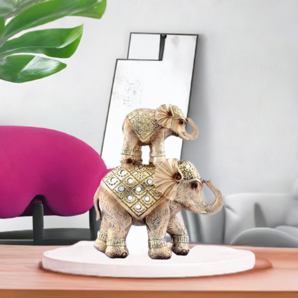Decorative  Mother And Baby  Elephant Figurine – Premium Home Décor for Living Room & Office - Image 3