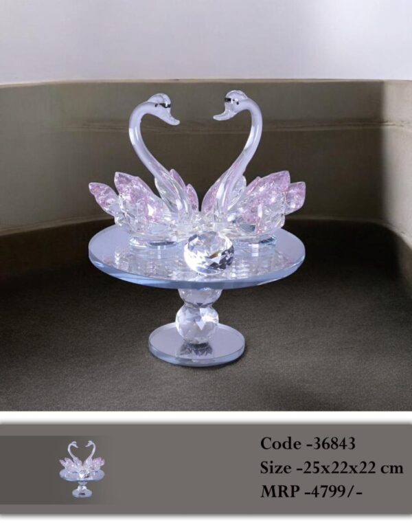 Glass Swan Figurine,Decorative Showpiece For Home And Office - Image 2