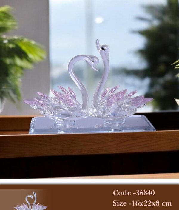 Glass Swan Figurine, For Home And Office - Image 2