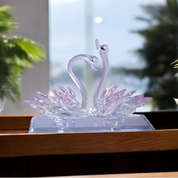 Glass Swan Figurine, For Home And Office