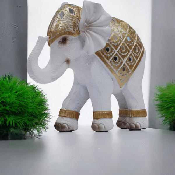 Decorative White Elephant Figurine – Premium Home Décor for Living Room & Office - Image 3