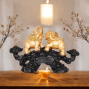 Majestic Electroplated Elephant Sculpture on Wooden Base