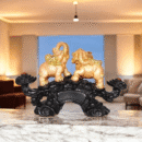Majestic Electroplated Elephant Sculpture on Wooden Base