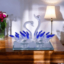 Glass Swan Figurine,Decorative Showpiece For Home And Office