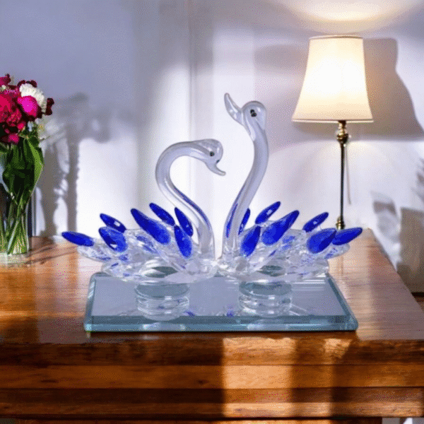 Glass Swan Figurine,Decorative Showpiece For Home And Office - Image 3