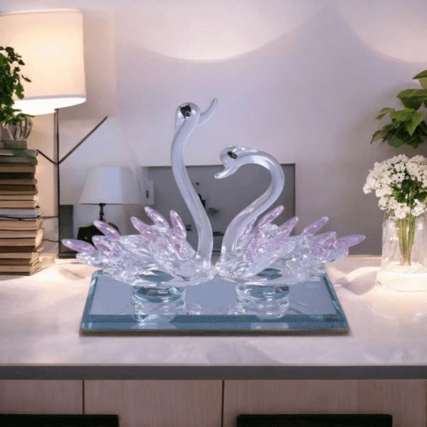 Glass Swan Figurine,Decorative Showpiece For Home And Office - Image 4