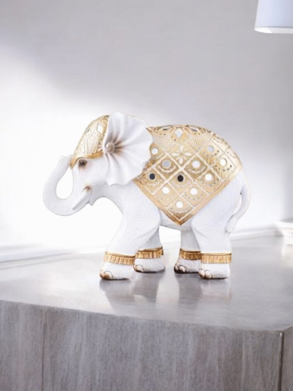 Decorative White Elephant Figurine – Premium Home Décor for Living Room & Office - Image 2