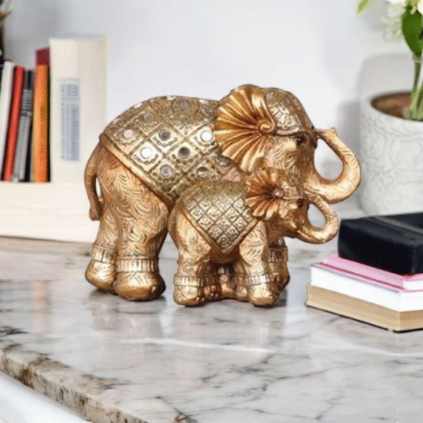 Decorative  Mother And Baby  Elephant Figurine – Premium Home Décor for Living Room & Office - Image 2