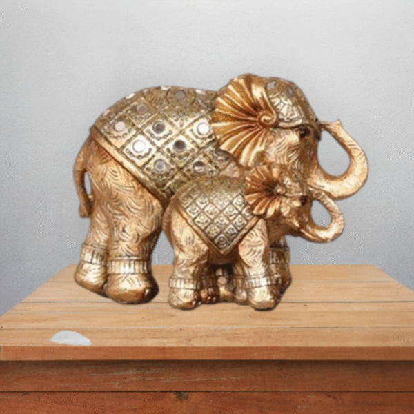 Decorative  Mother And Baby  Elephant Figurine – Premium Home Décor for Living Room & Office - Image 4