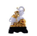 Majestic Electroplated Elephant Sculpture on Wooden Base