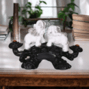 Majestic Electroplated Elephant Sculpture on Wooden Base