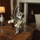 Couple Figurine Lovely Moon Couple Sitting, Luxury Showpiece