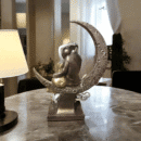 Couple Figurine Lovely Moon Couple Sitting, Luxury Showpiece